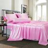 Phoenix Citadel All Season Silk Satin 7 Pieces Comforter Set Queen Pink (Comforter + Flat Sheet + Fitted Sheet 16'' & 4 Pillowcases) 500 GSM Comforter Sheet Set Wrinkle & Fade Resistant view 2