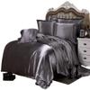 Phoenix Citadel All Season Silk Satin 7 Pieces Comforter Set King Dark Gray (Comforter + Flat Sheet + Fitted Sheet 16'' & 4 Pillowcases) 500 GSM Comforter Sheet Set Wrinkle & Fade Resistant view 1