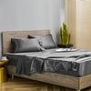 Phoenix Citadel All Season Silk Satin 7 Pieces Comforter Set King Dark Gray (Comforter + Flat Sheet + Fitted Sheet 16'' & 4 Pillowcases) 500 GSM Comforter Sheet Set Wrinkle & Fade Resistant view 3