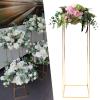 39.4inch/100cm 1pc Wedding Metal Vase Stand Column Vases Stand Detachable Flower Rack, Iron Flower Stand, Rectangular Frame Flower Rack Geometric Stand for Wedding Party Decoration view 2