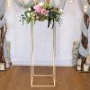 39.4inch/100cm 1pc Wedding Metal Vase Stand Column Vases Stand Detachable Flower Rack, Iron Flower Stand, Rectangular Frame Flower Rack Geometric Stand for Wedding Party Decoration view 4