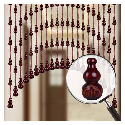 Arched Wooden Bead Curtain, Bedroom Bathroom Room Partition, Home Doorway Balcony Entrance Panel Divider Screen, Customizable (Color : Fuchsia, Size : 21 Strands -0.7x0.6m)