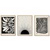Gufro Framed Abstract Wall Art Decor Modern Minimalist Plant leaves Wall Art Sunrise Line Wall Decor, Office,16''x24'' Natural Framed view 1
