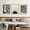 Gufro Framed Abstract Wall Art Decor Modern Minimalist Plant leaves Wall Art Sunrise Line Wall Decor, Office,16''x24'' Natural Framed view 2