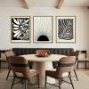 Gufro Framed Abstract Wall Art Decor Modern Minimalist Plant leaves Wall Art Sunrise Line Wall Decor, Office,16''x24'' Natural Framed view 4