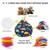 LDIW Bean Bag Chair Cover (Stuffing Not Included) for Kids, Plush Toy Storage for Kids Premium Cotton Canvas Toy Organizer Cover Floor Lounger for Boys or Girls, 80 * 90cm,S4 view 2