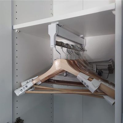 Closet Organizer Rack For Pants And Coat - Adjustable Clothing Organizer Holder, 30-60cm Adjustable Wardrobe Rods, Wardrobe Rod Support Closet Sliding Clothes Rail, 35kg Load-bearing ( Size : 50CM )