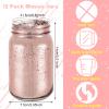 12 Pcs Decorative Mason Jars 16oz Painted Wide Mason Jars for Table Centerpiece DIY Home Decoration Birthday Housewarming Party Wedding Favor(Rose Gold) view 2
