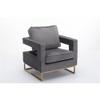 Carolina Classic Adadon 33 in Wide Velvet Upholstered Arm Chair in Gray view 1