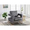 Carolina Classic Adadon 33 in Wide Velvet Upholstered Arm Chair in Gray view 2