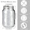 12 Pcs Decorative Mason Jars 16oz Painted Wide Mason Jars for Table Centerpiece DIY Home Decoration Birthday Housewarming Party Wedding Favor(Silver) view 2