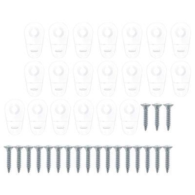 Angoily 50pcs Glass Cabinet Clips Mirror Mounting Retainer Clips Screws Easy Installation for Cabinets Doors and Walls for Bathroom and Home Use