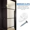 Angoily 50pcs Glass Cabinet Clips Mirror Mounting Retainer Clips Screws Easy Installation for Cabinets Doors and Walls for Bathroom and Home Use view 3