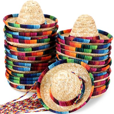 Zhanmai 25 Pack Mini Sombrero Hats Mexican Party Decor Kids Pet, 9 Inch