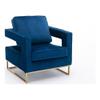Carolina Classic Adadon 33 in Wide Velvet Upholstered Arm Chair in Navy Blue view 1