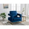 Carolina Classic Adadon 33 in Wide Velvet Upholstered Arm Chair in Navy Blue view 2