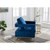 Carolina Classic Adadon 33 in Wide Velvet Upholstered Arm Chair in Navy Blue view 3