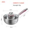 316 Stainless Steel Stock Pot - Household Non-stick Soup Pot, Uncoated Japanese-style Small Milk Pot, A Long-handled Soup Pot With A Glass Lid, Suitable For Most Stoves, Silver Color (Size : 22cm) view 2