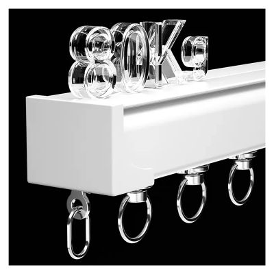 Heavy Duty Straight Curtain Rails Wall Mounted Ceiling Mount, Indoor Outdoor White Aluminum Curtain Track System Privacy Room Partition Rod with Silent Pulley ( Color : Wall mounted , Size : 9.15m/30f
