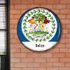 Belize Metal Sign Belize Flag Welcome Door Sign National Flag Customized Wall Art Farmhouse Wreath Sign Rustic Wall Decor Country Souvenir Man Cave Coffee Bar Gym Indoor & Outdoor Decor 12x12in view 2