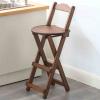 Folding Tall Bar Stool With Backrest, Bar Height Folding Chairs, Folding Counter Stool Width 14" Chair Seat, Kitchen Breakfast Bar Stools, Wood Folding Stool No Installation Required ( Color : Teal , view 2