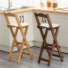 Folding Tall Bar Stool With Backrest, Bar Height Folding Chairs, Folding Counter Stool Width 14" Chair Seat, Kitchen Breakfast Bar Stools, Wood Folding Stool No Installation Required ( Color : Teal , view 3