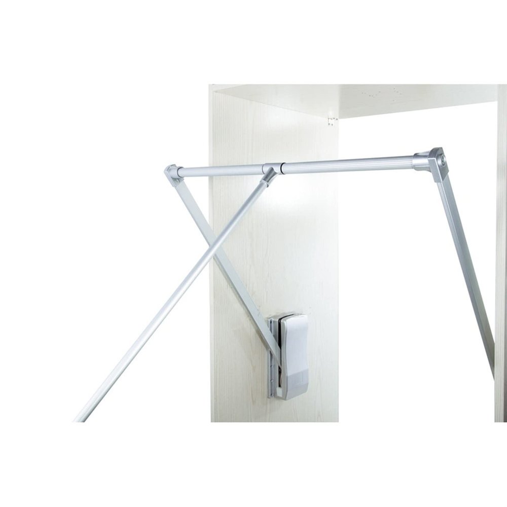 CHALKE Pull Down Closet Hanging Rod, Closet Lifting Rod Space Saving Storage System with Telescopic Handle and Mounting Hardware, Can Carry 20KG (Size : 450-600mm)