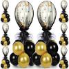 BBTO 8 Set Table Centerpieces Balloons Stand Kit, 80 Pcs Latex Balloons and Table Stand Holder with Base Tulle for Wedding Birthday Baby Shower Party(Black, Gold) view 1