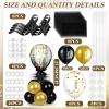 BBTO 8 Set Table Centerpieces Balloons Stand Kit, 80 Pcs Latex Balloons and Table Stand Holder with Base Tulle for Wedding Birthday Baby Shower Party(Black, Gold) view 2