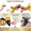BBTO 8 Set Table Centerpieces Balloons Stand Kit, 80 Pcs Latex Balloons and Table Stand Holder with Base Tulle for Wedding Birthday Baby Shower Party(Black, Gold) view 3