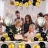 BBTO 8 Set Table Centerpieces Balloons Stand Kit, 80 Pcs Latex Balloons and Table Stand Holder with Base Tulle for Wedding Birthday Baby Shower Party(Black, Gold) view 4