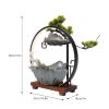 Backflow Incense Holder with Water Fountains and LED Light, Rockery, Deer and Plants Perfect for Relaxing or Home Decor (Deer witn Rockery) view 3