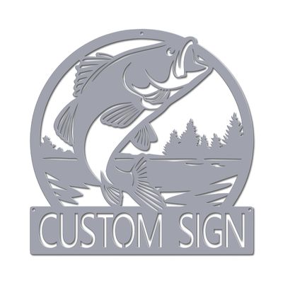 Metal Bass Fish Custom Sign