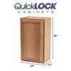 Quicklock RTA (Ready-to-Assemble) 30" Tall Wall Kitchen Cabinets - Shaker Style | 100% Hardwood | Made in America | Soft Close Hardware (Raw Cherry, 12" D x 24" W x 30" H) view 2