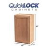 Quicklock RTA (Ready-to-Assemble) 30" Tall Wall Kitchen Cabinets - Shaker Style | 100% Hardwood | Made in America | Soft Close Hardware (Raw Cherry, 12" D x 12" W x 30" H) view 2
