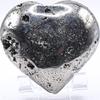 2.4" 230g Iron Pyrite Druzy Geode Heart Polished Natural Sparkling Gemstone Crystal Mineral Cluster Specimen - Peru + Stand view 1