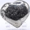 2.4" 230g Iron Pyrite Druzy Geode Heart Polished Natural Sparkling Gemstone Crystal Mineral Cluster Specimen - Peru + Stand view 3