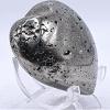 2.4" 230g Iron Pyrite Druzy Geode Heart Polished Natural Sparkling Gemstone Crystal Mineral Cluster Specimen - Peru + Stand view 4