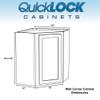 Quicklock RTA (Ready-to-Assemble) 30" Tall Wall Kitchen Cabinets - Shaker Style | 100% Hardwood | Made in America | Soft Close Hardware (Raw Hickory, 12" D x 24" W x 30" H Corner) view 2