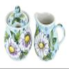 Blue Rose Polish Pottery - Blue Sweet Devotion Cream & Sugar Set - 1 Cup Capacity - Hand-Painted Polish Pottery Ceramic Creamer & Sugar Bowl with Lid view 1