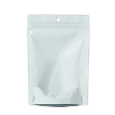 QQ Studio 100 Bags Resealable Aluimum Zipper Seal Food Storage Bags with Clear Window Stand Up Bottom Gusset Pouch for Snack Peanuts (7 Inch x 10 Inch, White & Clear)