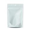 QQ Studio 100 Bags Resealable Aluimum Zipper Seal Food Storage Bags with Clear Window Stand Up Bottom Gusset Pouch for Snack Peanuts (7 Inch x 10 Inch, White & Clear) view 1