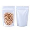 QQ Studio 100 Bags Resealable Aluimum Zipper Seal Food Storage Bags with Clear Window Stand Up Bottom Gusset Pouch for Snack Peanuts (7 Inch x 10 Inch, White & Clear) view 3
