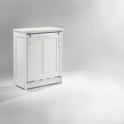 NIGHT & DAY Furniture Twin Orion Murphy Cabinet with Mattress (White)