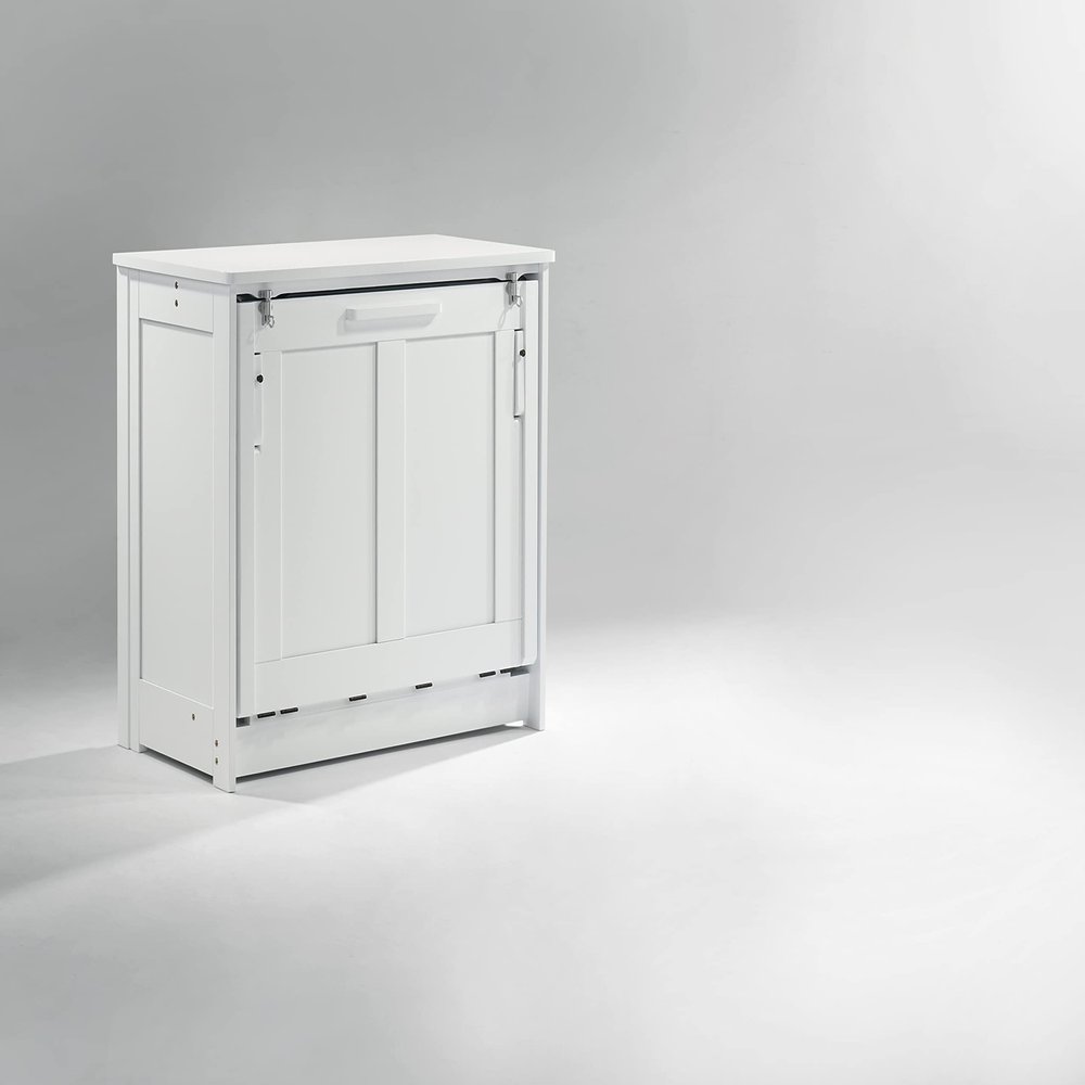NIGHT & DAY Furniture Twin Orion Murphy Cabinet with Mattress (White)