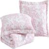 Laura Ashley - Queen Quilt Set, Soft & Reversible Cotton Floral Bedding with a Medium Weight Feel, 3 Piece Bed Set with Matching Pillowcases (Bedford Pink) view 2