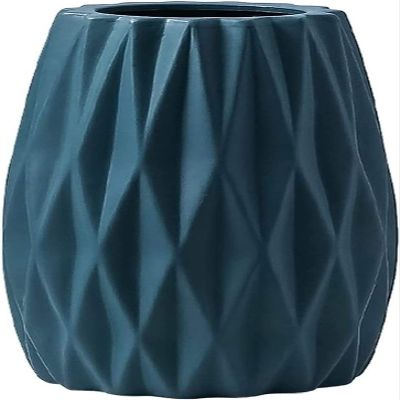 vase with Artificial Flowers Home Decor Modern Vase Pattern Desktop Ceramic Home Decoration Living Room Flower Arrangement Handmade Home Decoration (Color : Cream)