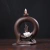 Incense Burner Lotus Bergamot Ceramic Incense Burner Backflow Incense Censer Home Decor Lotus Incense Stick Office Yoga Teahouse Meditation Zen Ornaments Incense Holders view 4