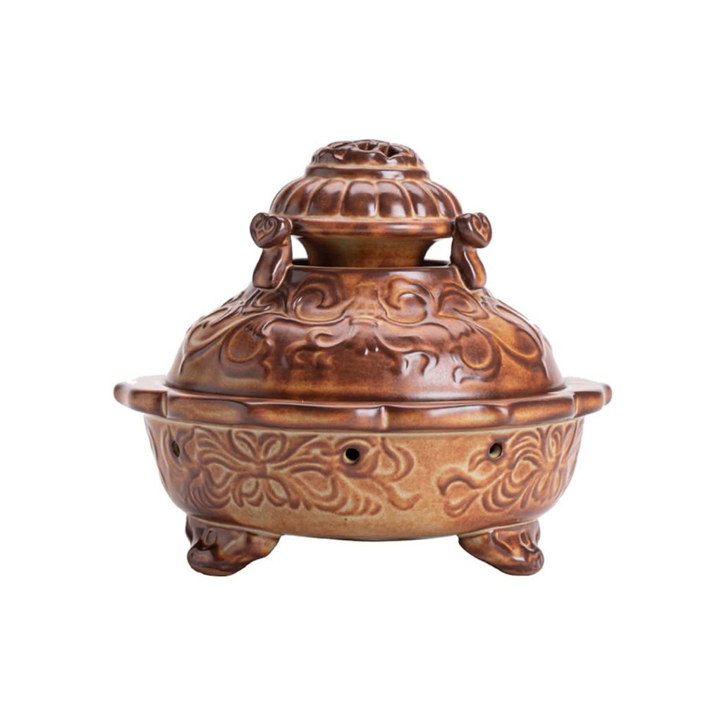 Incense Burner Incense Burner 3 in 1 Ceramic Cone Incense Stick Coil Tower Incense Holder with Lid for Home Decor Yoga SPA Teahouse Meditation Incense Holders