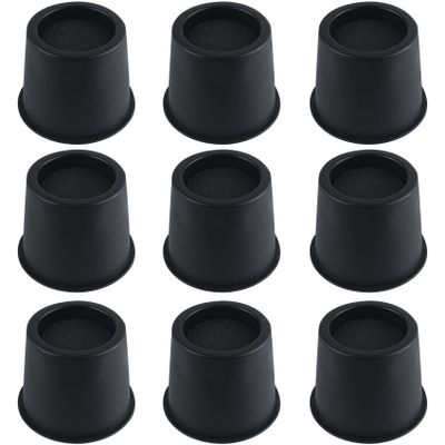 DEDU Bed Risers 3 Inch Heavy Duty 9 Pack, Furniture Risers for Sofas Supports Up to 6600 Lbs, Round Couch Risers for Bed, Couch, Desk or Chair (Black)